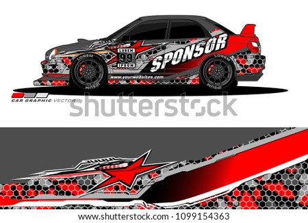 Rally car vector Livery. abstract lines for vehicle wrap designs