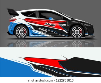 Rally car wrap. abstract strip for Racing hatchback car wrap, sticker, and decal. vector eps 10 format.