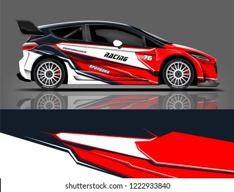 Rally car wrap. abstract strip for Racing hatchback car wrap, sticker, and decal. vector eps 10 format.