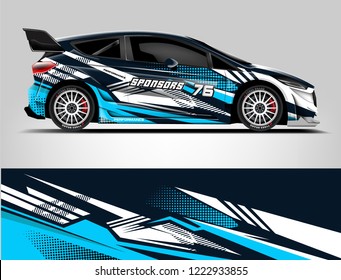 Rally car wrap. abstract strip for Racing hatchback car wrap, sticker, and decal. vector eps 10 format.