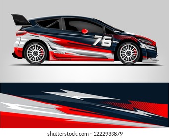 Rally car wrap. abstract strip for Racing hatchback car wrap, sticker, and decal. vector eps 10 format.