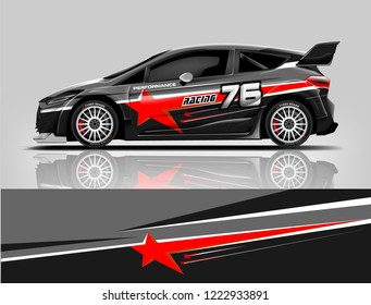 Rally car wrap. abstract strip for Racing hatchback car wrap, sticker, and decal. vector eps 10 format.