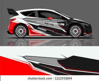 Rally car wrap. abstract strip for Racing hatchback car wrap, sticker, and decal. vector eps 10 format.