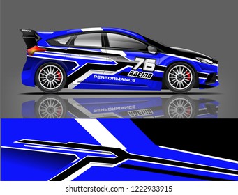 Rally car wrap. abstract strip for Racing hatchback car wrap, sticker, and decal. vector eps 10 format.