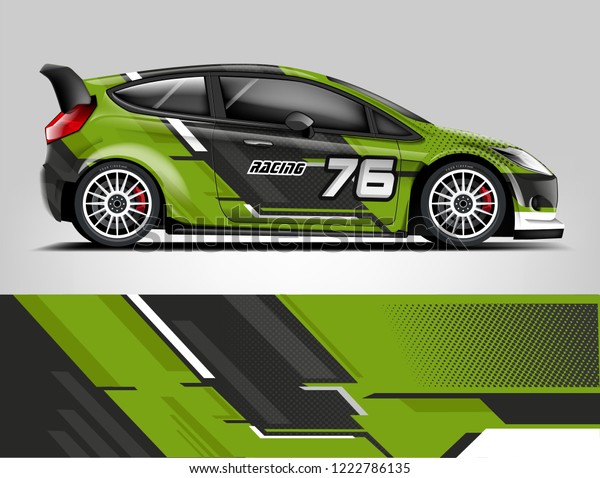 Rally Car Wrap design. Graphic abstract stripe\
racing background designs for vehicle, race, rally, adventure and\
car racing livery.