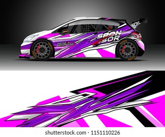 Rally car wrap design vector, truck and cargo van decal. Graphic abstract stripe racing background designs for vehicle, race, adventure and car racing livery.