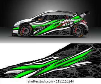 Rally car wrap design vector, truck and cargo van decal. Graphic abstract stripe racing background designs for vehicle, race, adventure and car racing livery.