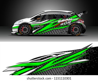 Rally car wrap design vector, truck and cargo van decal. Graphic abstract stripe racing background designs for vehicle, race, adventure and car racing livery.