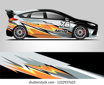 Rally car wrap livery design. eps format.