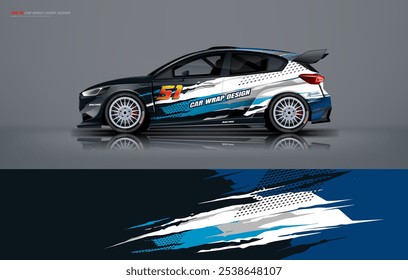 Rally Car Wrap livery design vector file with printable file below