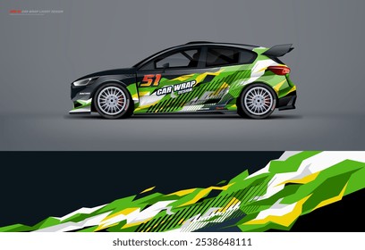 Rally Car Wrap livery design vector file with printable file below