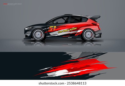 Rally Car Wrap livery arquivo vetorial com arquivo imprimível abaixo