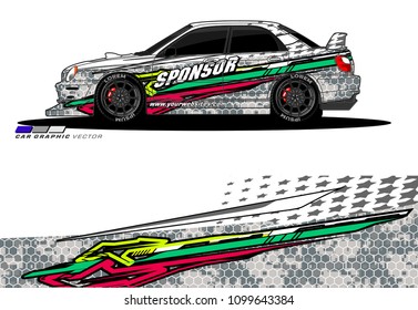 Rally car wrap vector design. abstract livery for vehicle vinyl branding