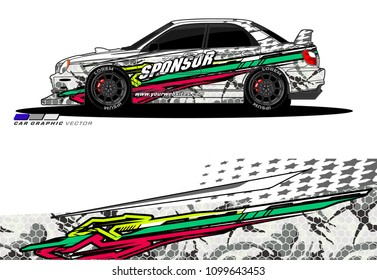 Rally car wrap vector design. abstract livery for vehicle vinyl branding