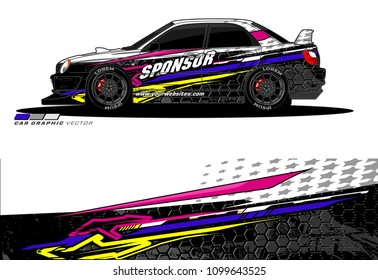 Rally car wrap vector design. abstract livery for vehicle vinyl branding