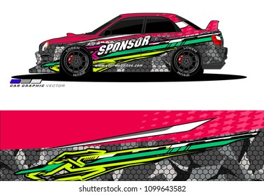 Rally car wrap vector design. abstract livery for vehicle vinyl branding
