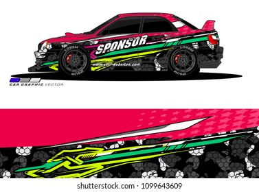Rally car wrap vector design. abstract livery for vehicle vinyl branding