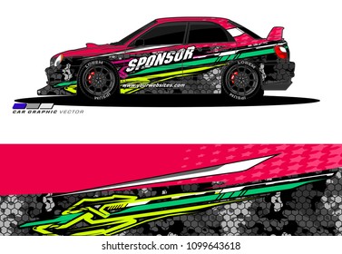 Rally car wrap vector design. abstract livery for vehicle vinyl branding