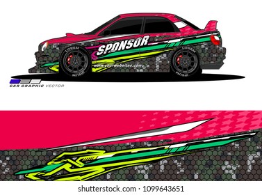 Rally car wrap vector design. abstract livery for vehicle vinyl branding