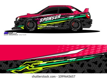 Rally car wrap vector design. abstract livery for vehicle vinyl branding
