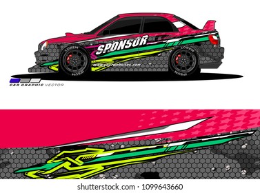 Rally car wrap vector design. abstract livery for vehicle vinyl branding