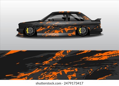 Rally car wrap vector design. abstract pattern for sports vehicle vinyl branding background