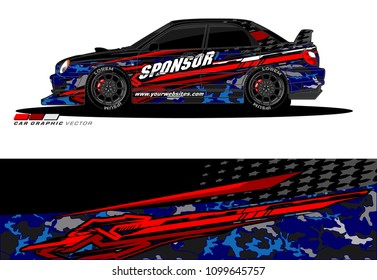 Rally car wrap vector designs. abstract livery for vehicle vinyl branding