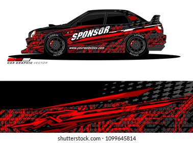 Rally car wrap vector designs. abstract livery for vehicle vinyl branding