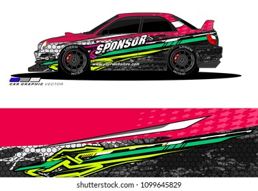Rally car wrap vector designs. abstract livery for vehicle vinyl branding