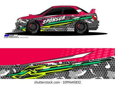 Rally car wrap vector designs. abstract livery for vehicle vinyl branding