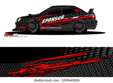 Rally car wrap vector designs. abstract livery for vehicle vinyl branding