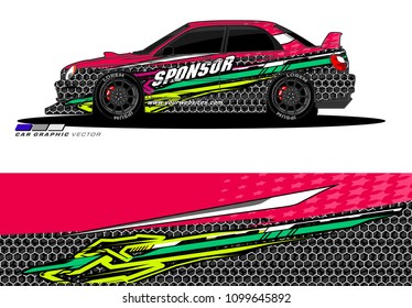 Rally car wrap vector designs. abstract livery for vehicle vinyl branding