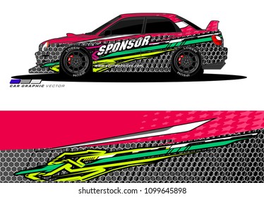 Rally car wrap vector designs. abstract livery for vehicle vinyl branding