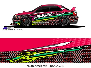 Rally car wrap vector designs. abstract livery for vehicle vinyl branding