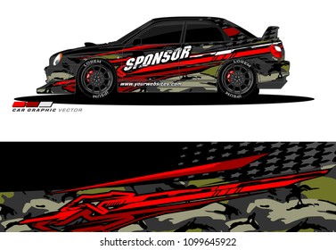 Rally car wrap vector designs. abstract livery for vehicle vinyl branding