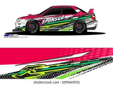 Rally car wrap vector designs. abstract livery for vehicle vinyl branding