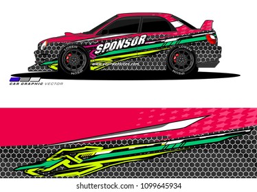 Rally car wrap vector designs. abstract livery for vehicle vinyl branding