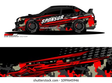 Rally car wrap vector designs. abstract livery for vehicle vinyl branding