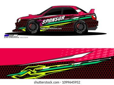 Rally car wrap vector designs. abstract livery for vehicle vinyl branding
