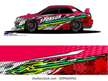 Rally car wrap vector designs. abstract livery for vehicle vinyl branding