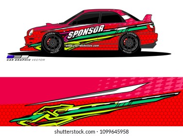 Rally car wrap vector designs. abstract livery for vehicle vinyl branding