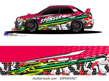 Rally car wrap vector designs. abstract livery for vehicle vinyl branding