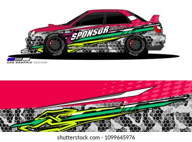 Rally car wrap vector designs. abstract livery for vehicle vinyl branding