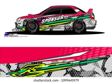 Rally car wrap vector designs. abstract livery for vehicle vinyl branding