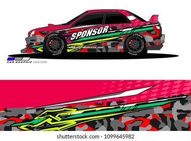Rally car wrap vector designs. abstract livery for vehicle vinyl branding
