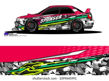 Rally car wrap vector designs. abstract livery for vehicle vinyl branding