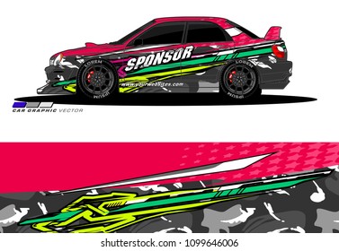 Rally car wrap vector designs. abstract livery for vehicle vinyl branding