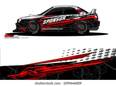 Rally car wrap vector designs. abstract livery for vehicle vinyl branding