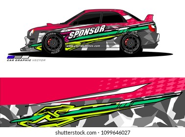 Rally car wrap vector designs. abstract livery for vehicle vinyl branding