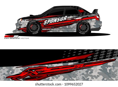 Rally car wrap vector designs. abstract livery for vehicle vinyl branding
